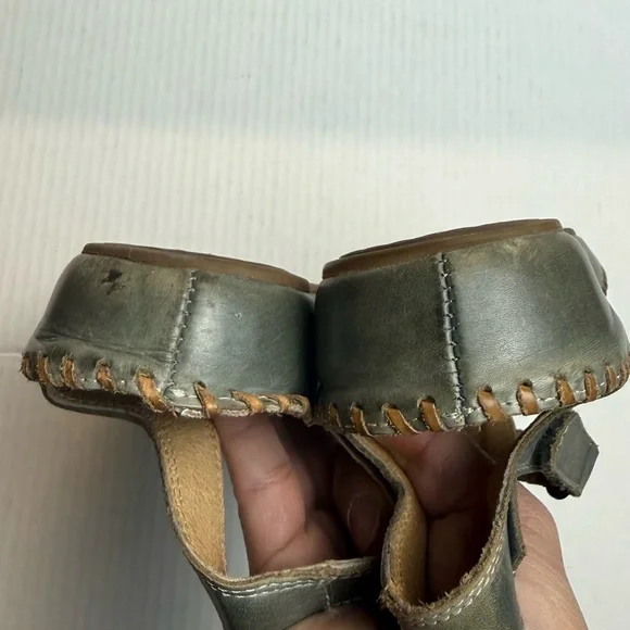 Pikolinos Leather Cutout Slingback Sandals EU 41 Gray Green Comfort Walking Shoe - Picture 7 of 12